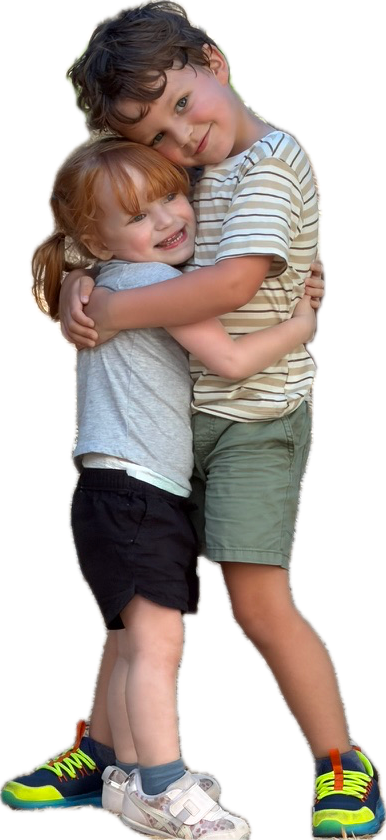 Ethan and Emma hugging